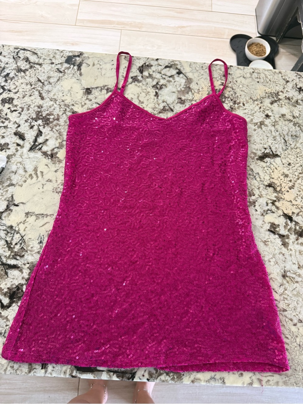 Express Fuchsia Sequin Cami